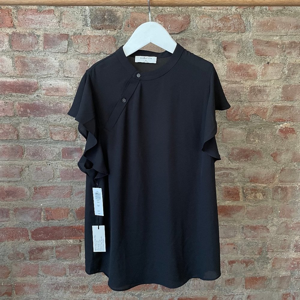 Aritzia Babaton Cian Flutter Sleeve Blouse